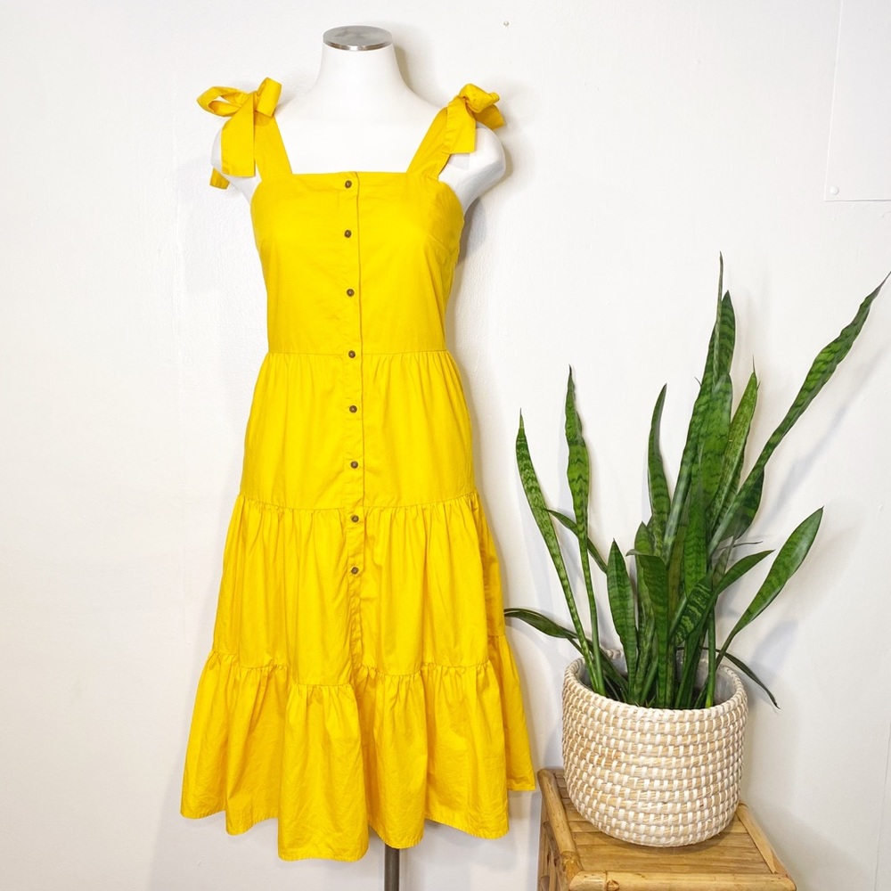 Who What Wear | Tiered Button Front Midi Dress